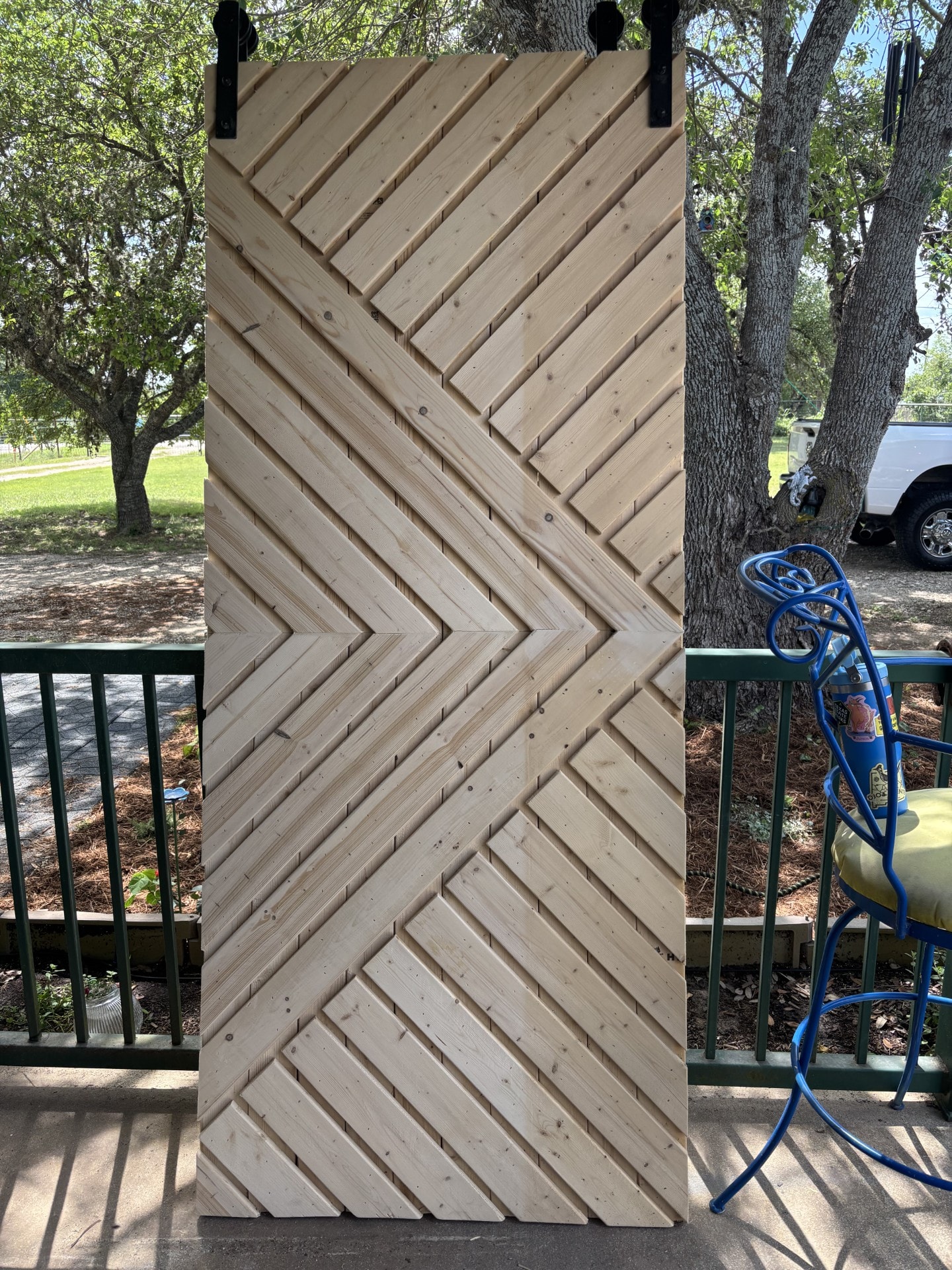 Toasted Wood Barn Door — before